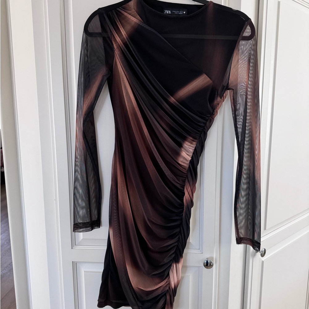 ZARA PRINT DRESS WITH TULLE - Picture 5 of 10